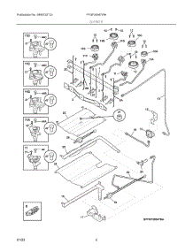 03 - Burner parts for Electrolux Range FFGF3054TWH from AppliancePartsPros.com
