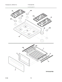 05 - Top / Drawer parts for Electrolux Range FFGF3054TWH from AppliancePartsPros.com