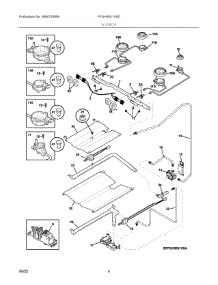 03 - Burner parts for Electrolux Range FFGH3051VSD from AppliancePartsPros.com