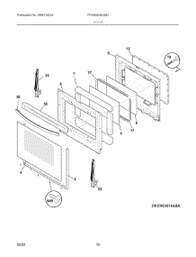 06 - Door parts for Electrolux Range FFGH3054UWD from AppliancePartsPros.com
