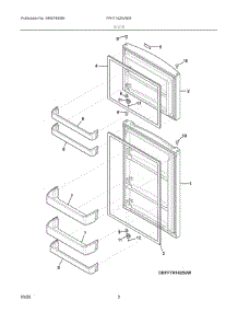 02 - Door parts for Electrolux Refrigerator FFHT1425VB00 from AppliancePartsPros.com