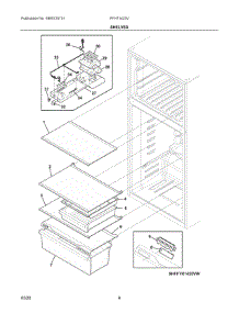 04 - Shelves parts for Electrolux Refrigerator FFHT1425VW from AppliancePartsPros.com