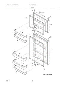 02 - Door parts for Electrolux Refrigerator FFHT1425VW02 from AppliancePartsPros.com