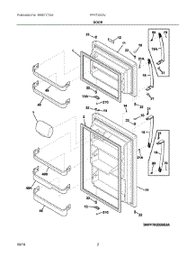 02 - Door parts for Electrolux Refrigerator FFHT2033VE2 from AppliancePartsPros.com