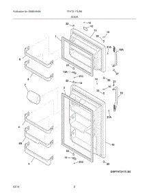 03 - Doors parts for Electrolux Refrigerator FFHT2117LW8 from AppliancePartsPros.com