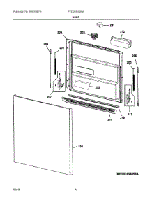 03 - Door parts for Electrolux Dishwasher FFID2458US0A from AppliancePartsPros.com