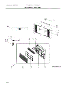 02 - Recommended Spare Parts parts for Electrolux Air Conditioner FFRA062WAE0 from AppliancePartsPros.com