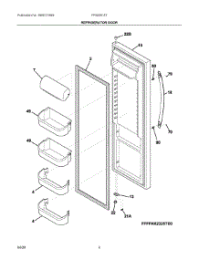 03 - Refrigerator Door parts for Electrolux Refrigerator FFSS2615TE4 from AppliancePartsPros.com