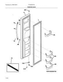 Freezer Door parts for Electrolux Refrigerator FFSS2625TS5 from AppliancePartsPros.com