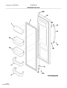 Refrigerator Door parts for Electrolux Refrigerator FFSS2625TS6 from AppliancePartsPros.com