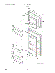 02 - Door parts for Electrolux Refrigerator FFTR1425VW01 from AppliancePartsPros.com