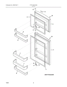 02 - Door parts for Electrolux Refrigerator FFTR1425VW04 from AppliancePartsPros.com