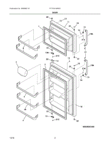 02 - Door parts for Electrolux Refrigerator FFTR1614RW3 from AppliancePartsPros.com