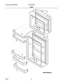 Door parts for Electrolux Refrigerator FFTR1835VS9 from AppliancePartsPros.com