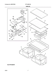 Shelves parts for Electrolux Refrigerator FFTR1835VS9 from AppliancePartsPros.com