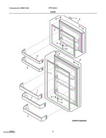 Doors parts for Electrolux Refrigerator FFTR1835VW2 from AppliancePartsPros.com
