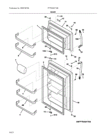 Doors parts for Electrolux Refrigerator FFTR2021TSB from AppliancePartsPros.com