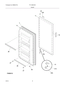 03 - Door parts for Electrolux Freezer FFU13M3HW4 from AppliancePartsPros.com
