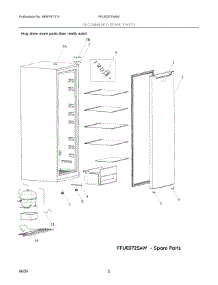 02 - Recommened Spare Parts parts for Electrolux Freezer FFUE0725AW from AppliancePartsPros.com