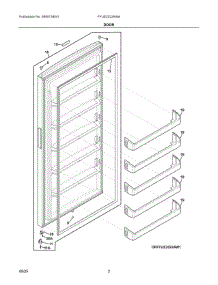 02 - Door parts for Electrolux Freezer FFUE2022AWA from AppliancePartsPros.com