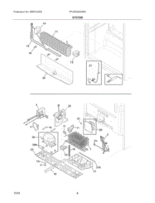 04 - System parts for Electrolux Freezer FFUE2022AWM from AppliancePartsPros.com