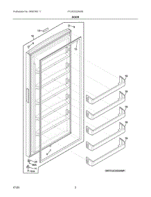 02 - Door parts for Electrolux Freezer FFUE2022AWN from AppliancePartsPros.com