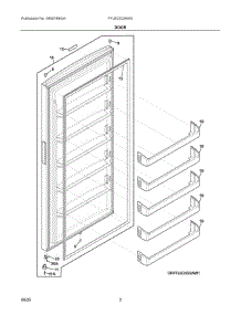 02 - Door parts for Electrolux Freezer FFUE2022AWV from AppliancePartsPros.com