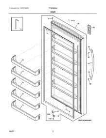 02 - Door parts for Electrolux Freezer FFUE2024AN8 from AppliancePartsPros.com