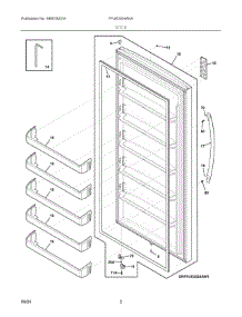 02 - Door parts for Electrolux Freezer FFUE2024ANA from AppliancePartsPros.com