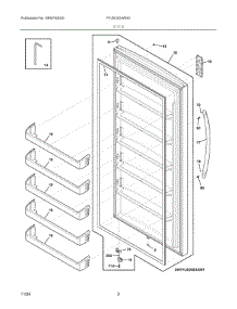 02 - Door parts for Electrolux Freezer FFUE2024AND from AppliancePartsPros.com