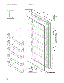 02 - Door parts for Electrolux Freezer FFUE2024AW7 from AppliancePartsPros.com