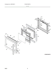 04 - Door parts for Electrolux Wall Oven FGEW276SPFG from AppliancePartsPros.com
