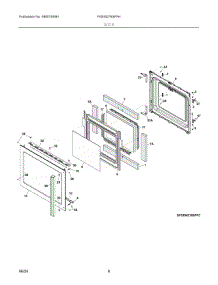 04 - Door parts for Electrolux Wall Oven FGEW276SPFH from AppliancePartsPros.com