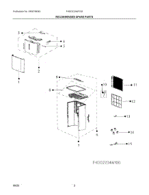 02 - Recommended Spare Parts parts for Electrolux Dehumidifier FHDD2234W100 from AppliancePartsPros.com