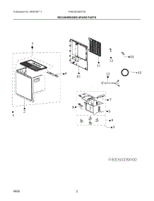 02 - Recommended Spare Parts parts for Electrolux Dehumidifier FHDD5033W100 from AppliancePartsPros.com