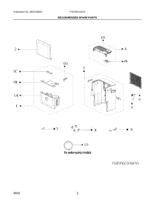 02 - Recommended Spare Parts parts for Electrolux Dehumidifier FHDP6033W10 from AppliancePartsPros.com