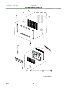 02 - Recommended Spare Parts parts for Electrolux Air Conditioner FHTC083WB10 from AppliancePartsPros.com