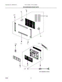 02 - Recommended Spare Parts parts for Electrolux Air Conditioner FHTC123WA20 from AppliancePartsPros.com