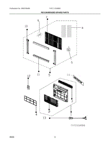 02 - Recommended Spare Parts parts for Electrolux Air Conditioner FHTC123WB20 from AppliancePartsPros.com