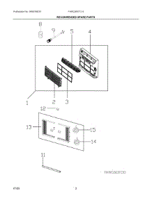 02 - Recommended Spare Parts parts for Electrolux Air Conditioner FHWC063TC10 from AppliancePartsPros.com