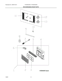 02 - Recommended Spare Parts parts for Electrolux Air Conditioner FHWW083WB100 from AppliancePartsPros.com