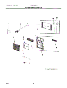 02 - Recommended Spare Parts parts for Electrolux Air Conditioner FHWW105WE100 from AppliancePartsPros.com
