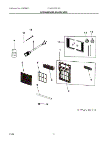 02 - Recommended Spare Parts parts for Electrolux Air Conditioner FHWW124TE100 from AppliancePartsPros.com