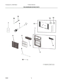 02 - Recommended Spare Parts parts for Electrolux Air Conditioner FHWW125WE100 from AppliancePartsPros.com
