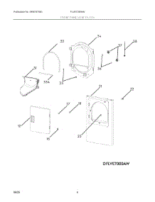 03 - Front Panel / Lint Filter parts for Electrolux Dryer FLVE7000AW from AppliancePartsPros.com
