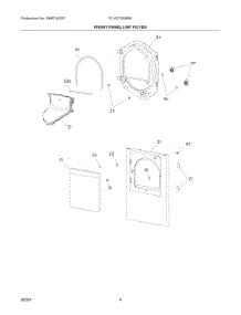 03 - Front Panel / Lint Filter parts for Electrolux Dryer FLVG7523BW from AppliancePartsPros.com