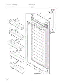 02 - Door parts for Electrolux Freezer FPFU19F8WF1 from AppliancePartsPros.com
