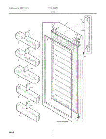 02 - Door parts for Electrolux Freezer FPFU19F8WF3 from AppliancePartsPros.com