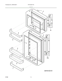 02 - Door parts for Electrolux Refrigerator FPHT2097VF4 from AppliancePartsPros.com
