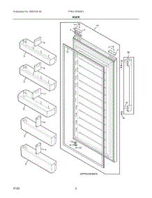 02 - Door parts for Electrolux Refrigerator FPRU19F8WF3 from AppliancePartsPros.com